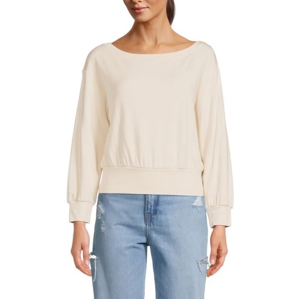 NWT Elie Tahari Boatneck Cream SUPER Soft Shirt / Simple & Elegant /‎ Size M